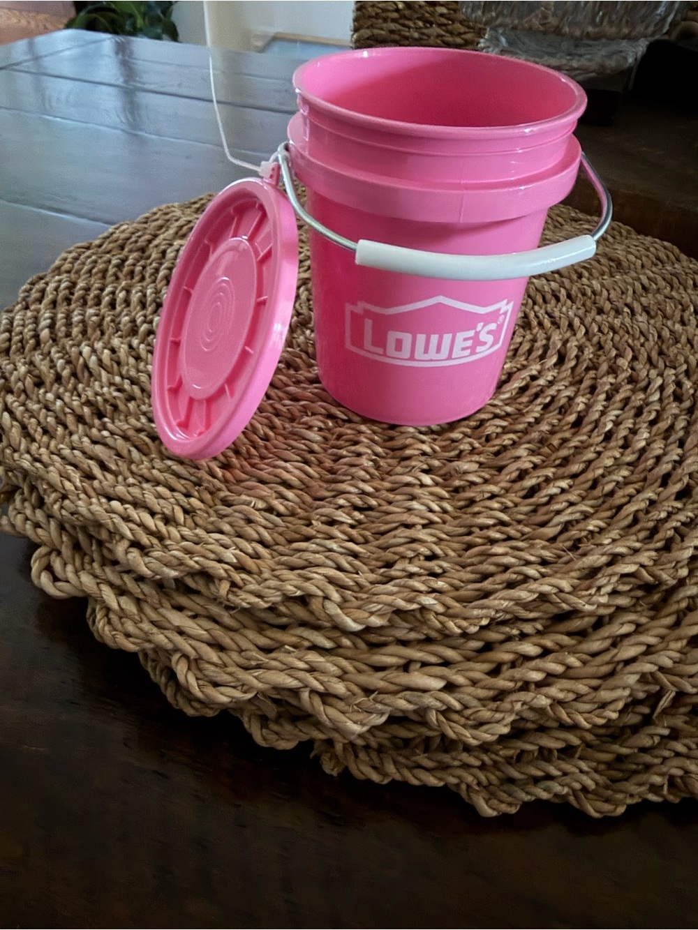 Lowe’s Mini Bucket Pink w/ Lid RARE